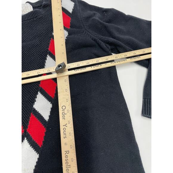 Victor Glemaud‎ Sweater Women Medium Black Red V Front Knit Cotton Cashmere - Picture 9 of 9